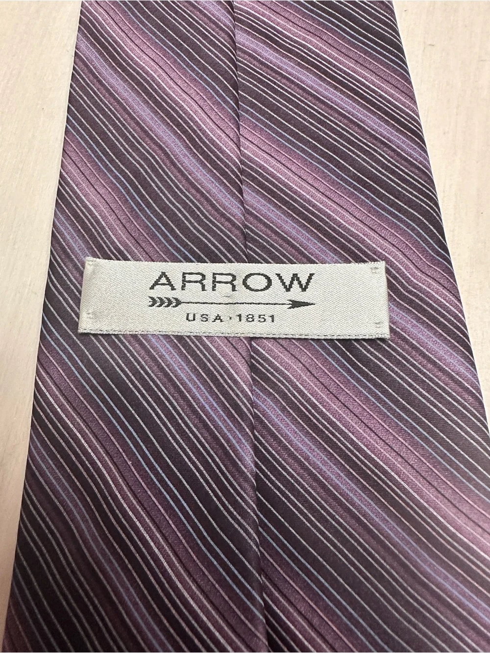 Arrow Purple Striped Silk Tie - Lavender and Deep Purple